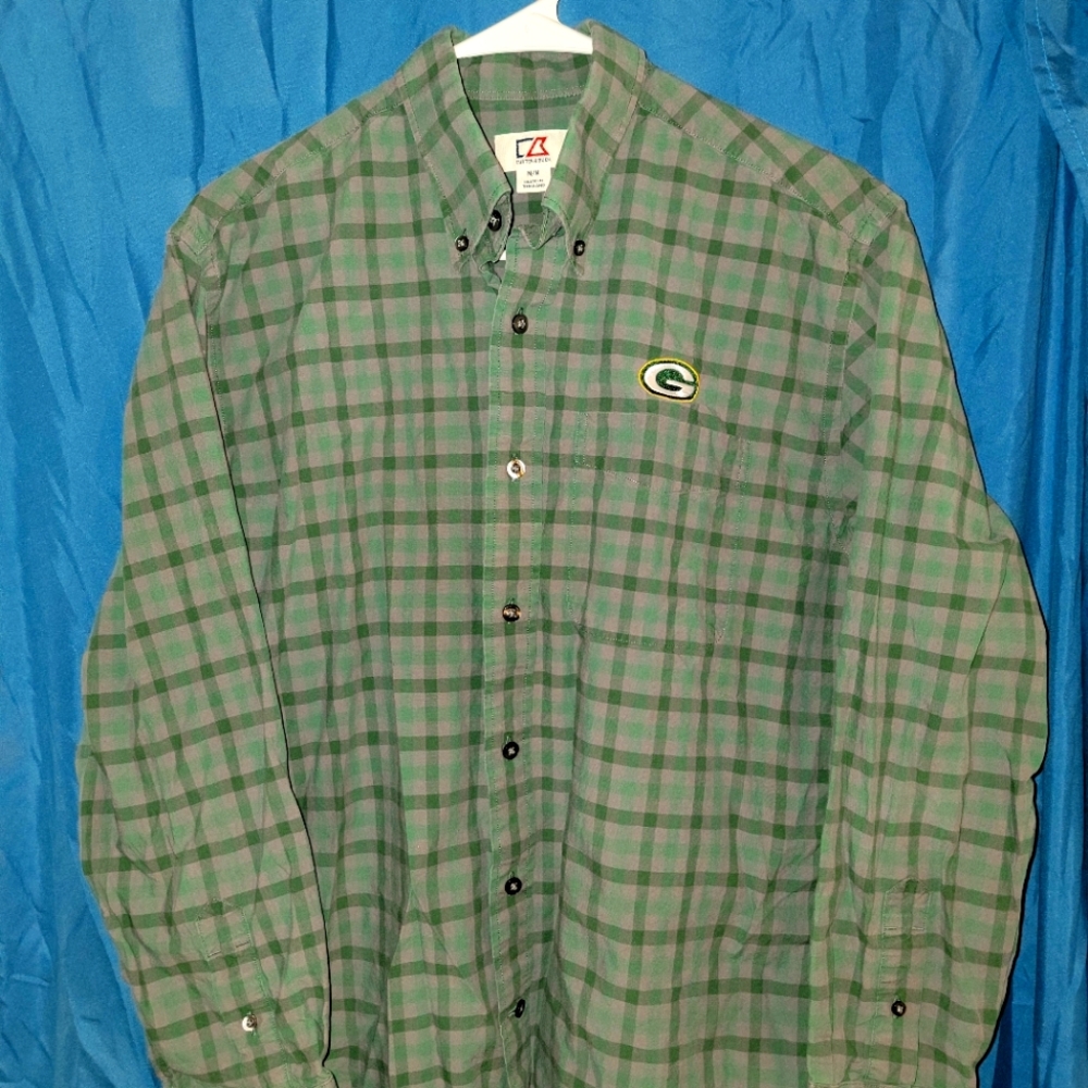 Men's Medium Green Bay Packers Plaid Shirt